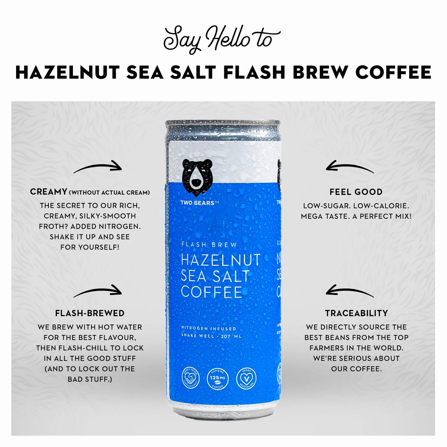 Two Bears Flash Brew Hazelnut Sea Salt Coffee 207ml