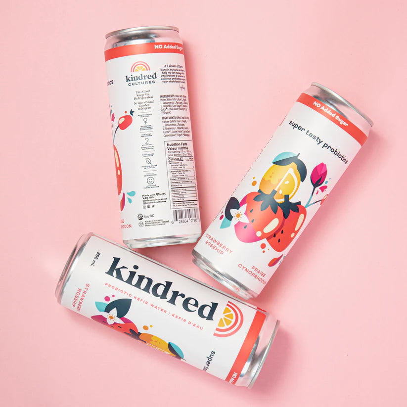 Kindred Cultures - Strawberry Rosehip Kefir Water 355ml
