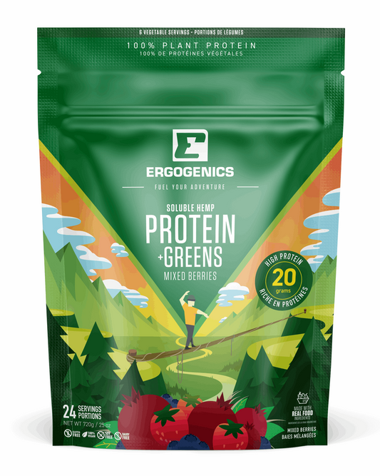 Ergogenics - Plant Protein + Greens Mixed Berries 720g