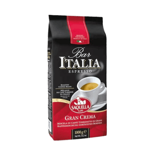 Saquella Bar Italia Gran Crema Whole Bean Coffee 1kg