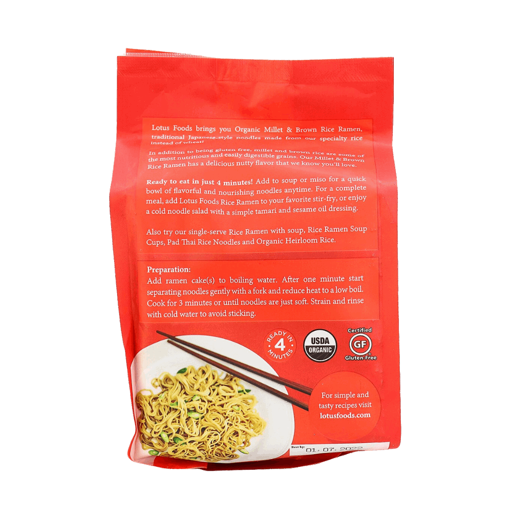 Lotus Foods Millet & Brown Rice Ramen Noodles 283g
