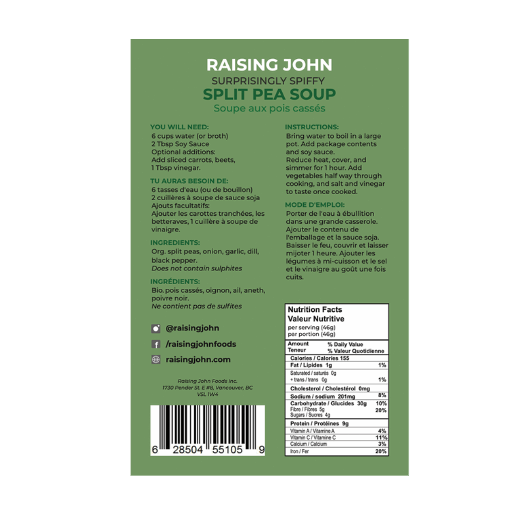 Raising John Split Pea Soup Mix 253g