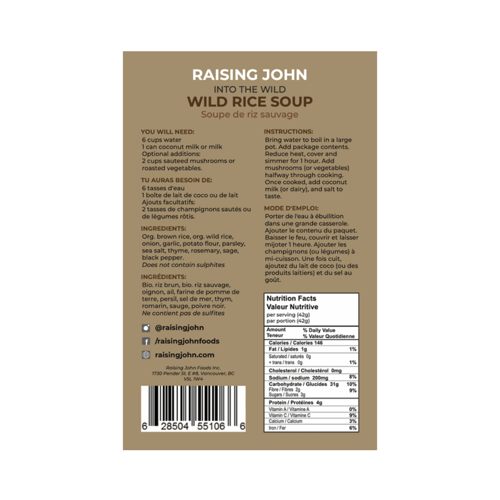 Raising John Wild Rice Soup Mix 249g