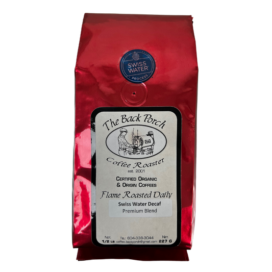 The Back Porch Coffee Roaster Swiss Water Organic Decaf Blend Beans 227g