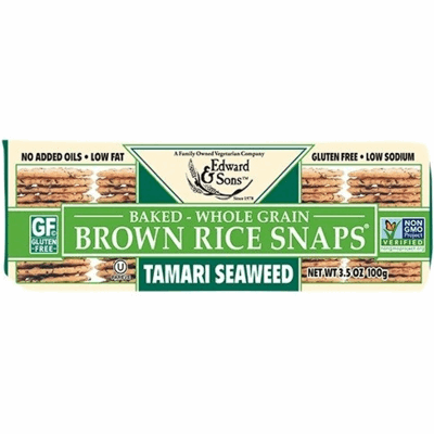 Edward & Sons Brown Rice Snaps Tamari Seaweed 100g